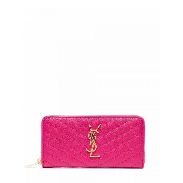Only 130.00 usd for Authentic Saint Laurent Pink Zip Card Holder