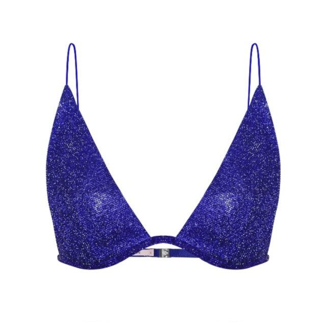 Blue Triangle bra long with strass