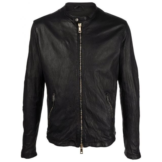 Zipped black Leather Jacket