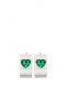 Desi White Earrings with Green Crystals