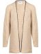 Beige over cardigan with 
contrasting blue piping