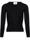 Black round-neck sweater 
long sleeves