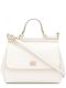 White tote bag with shoulder strap and handle Sicily