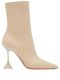 Beige nappa leather ankle boots with transparent heel