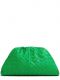 Green leather Teen clutch with intrecciato pattern