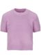 Lilac ribbed T-shirt in wool blend