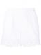 White high-waisted lace-trim shorts