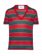 Red striped sweater 
V-neck