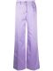 Lilac satin wide-leg tailored trousers