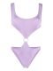 Lilac Augusta trikini swimming costume with cut-out