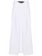 White ruched poplin cotton maxi skirt