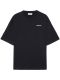 T-shirt nera in cotone con motivo a frecce