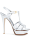 Tribute 105 sandals in silver metallic leather
