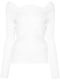 White lace-panel knitted top