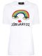 Rainbow print white T-shirt