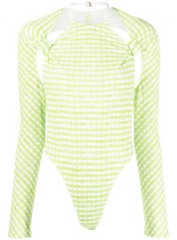 Green knotted cut-out Nodi Bodysuit