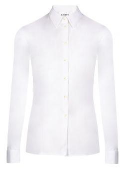 Camicia bianca in cotone aderente