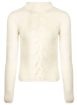 Cream sweater with long sleeves 
long sleeves
