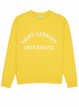 Yellow Saint Laurent Université wool sweater