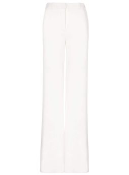 White crepe flared trousers