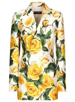 Turlington rose-print blazer