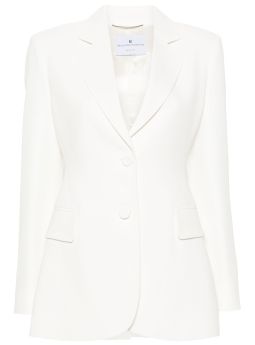 White single-breasted crepe blazer