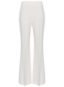 White high-waist tailored trousers