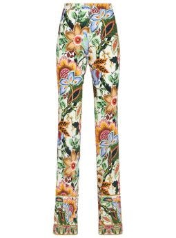 Floral-print straight-leg trousers