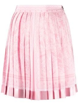 Barocco pleated pink miniskirt