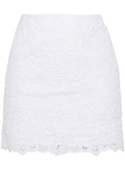 White broderie-anglaise miniskirt