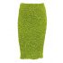 Green curled midi Skirt