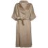 Cesy beige long coat with knitted inserts