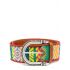 Multicolored all-over embroidery leather Belt