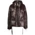 Brown Iconic puffer jacket with a shiny glossy fabric