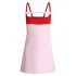 Pink and red crepe mini Dress