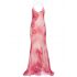 Pink printed silk long Dress