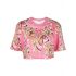 Africana print pink cropped T-shirt
