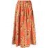 Africana abstract print orange maxi Skirt