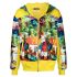 All-over graphic print yellow Hoodie