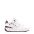 Brown contrasting trim white Low Luxury Sneakers