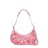 Pink Le Cagole Small shoulder Bag with crocodile processing