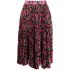 Multicolored floral print pleated midi Skirt