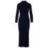 Fitted Dress in black wool knit