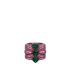 Anello Corecini Crystal rosa con cristalli verdi