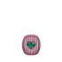 Pink Cor ring with green crystal