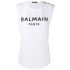 White cotton T-shirt with black Balmain logo print