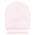 Pale pink and white wool beanie with Balmain monogram