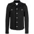 Black contrast-stitching epaulettes shirt jacket