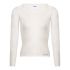 White round-neck sweater 
long sleeves