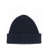 Blue ribbed knit beanie hat